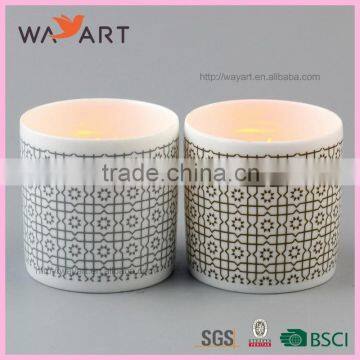 Decal Printing White Ceramic Wine Bottle Candle Holder Insert
