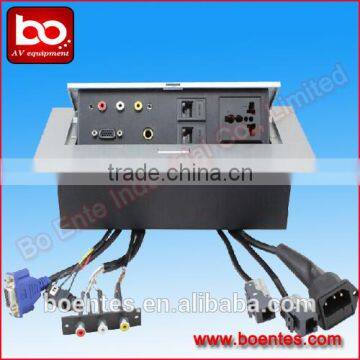 Zinc Alloy Desktop Pop Up Box With Power Socket and Extension Cable Connector