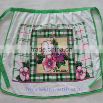 new design cotton printed half waist kitchen apron