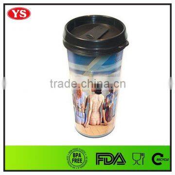 16oz Take Away DIY Plastic Mug With Removeable Insert Paper
