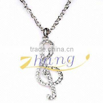 musical note crystal necklace