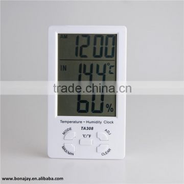 Large LCD diplay Digital Thermometer with Humidity Build-in & External Sensor Temperature And Humidity Clock