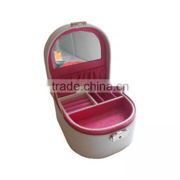 jewelry case & fashion white leather portable jewelry case