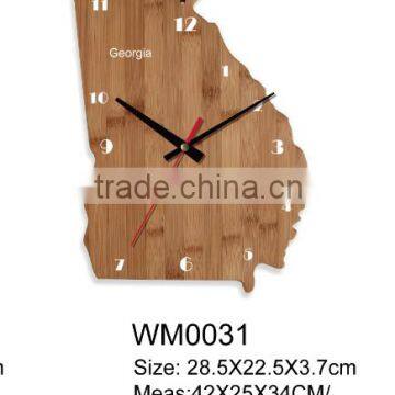 MAP SHAPE WALL CLOCK