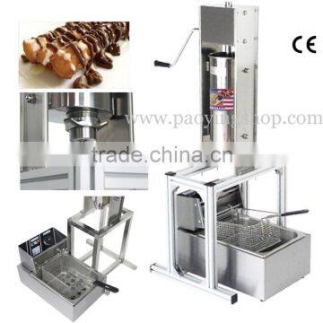 (3 in 1) Commercial Manual Spanish 5L Churros Machine + Working Stand + 6L 110v 220v Electric Deep Fryer