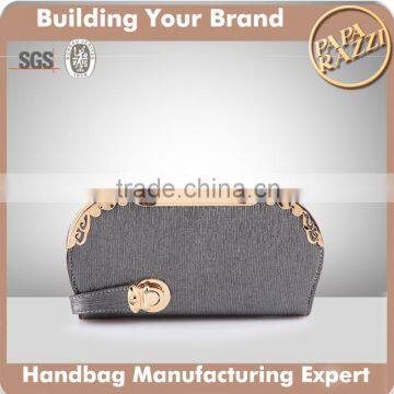 LG4914 2016 Hot Style Zip Puller Lock for Fashion Ladies Wallet with Decorative Metal Bar