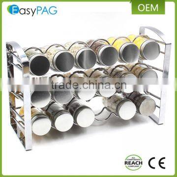 Wholesale chrome lacquer metal magnetic kitchen wall mount spice rack