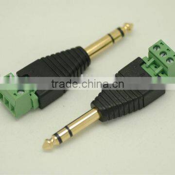 High Quality Enviromental Protection 6.35mm Stereo Audio Jack Gold Plated photo-3