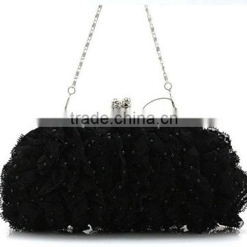 China wholesale Elegant Fashion party bag black lace evening bags