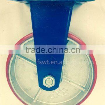 10 Inch PU Swivel Hardware Heavy Duty Caster With Brake photo-3