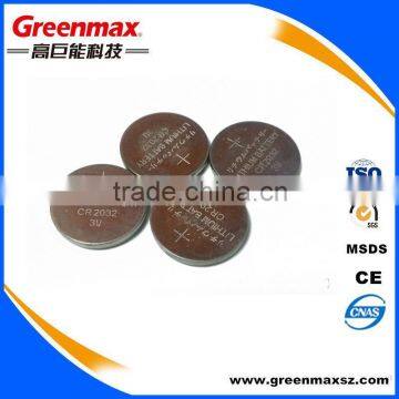 Cr2032 button cell battery with 3v lithium made in China