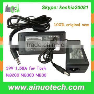 wholesale NB200 NB300 NB30 laptop Charger for Toshiba 19V 1.58A 30W laptop dc adapter 4.5x3.0mm