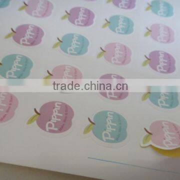 Colorful die-cut apple shape paper sticker