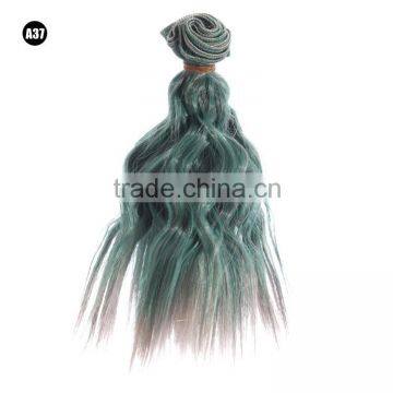 Green Short Wavy Hair Extension Hairpiece for Blythe Dolls photo-4
