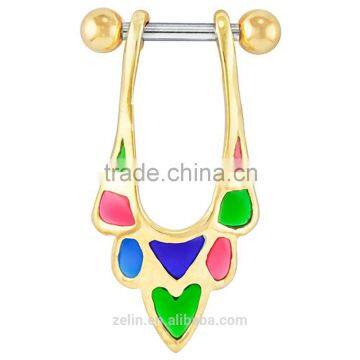 Stainless steel cartilage earrings colorful ear cuff body piercing jewelry