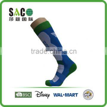 simple white blue knee-high sports socks