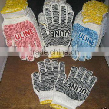 Color Hem dot Glove Construction NaturaI White Factory Knit Work Glove Anti-Slip Plastic Dot Safety Labor Good Standard