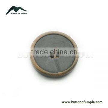 High Quality Classic Brown Horn Buttons 4 Holes Round Men's Suit Buttons Burnt Effect