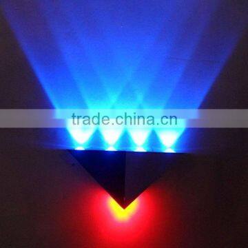 2013 Best sale High quality 5*1w RGB triangle LED Wall Lamp