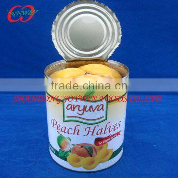 Tins fruits, canned yellow peach halves/sliced/diced in light syrup