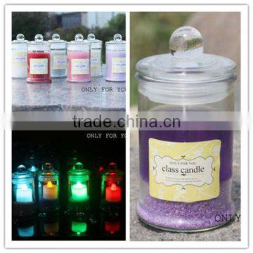 traditional family glass candle jars with glass lids, glass candlestick