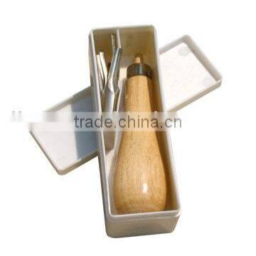 Lino Cutter tool,Wooden Handle With 5PCS Cutters,Plastic Box Packing