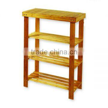 Premium Indoor 2FT Bamboo Kitchen Rack 4 Shelf Painted Eco Friendly