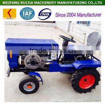 12hp electric start cheap mini tractor price for sale, China manufacturer 4wd tractors with attachments / accessories!