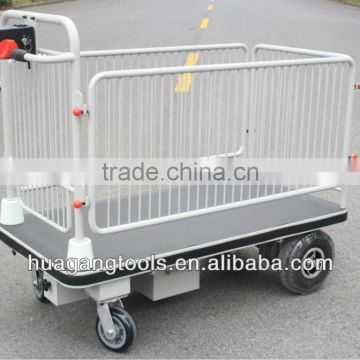 Powered Platform Truck Vehicles With Wire Fence For Materials Positioning