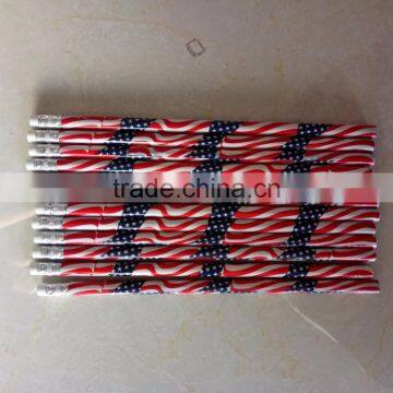 USA Flag Design Film Faced Wooden Pencil for Africa photo-2