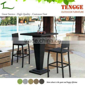 YH-8203 Outdoor Rattan Wicker Patio Bar Set High Leg Chair and Table photo-2