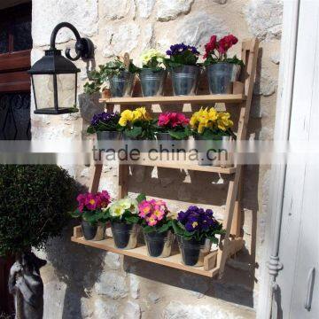 Wooden Artificial Plant Display Racks Morden Shelf for Flower photo-4