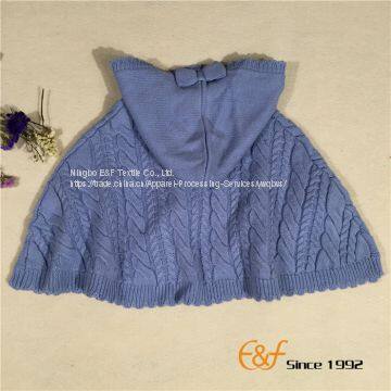Plain Color Lovely A Shape Hooded Sweater Cardigan Poncho photo-2