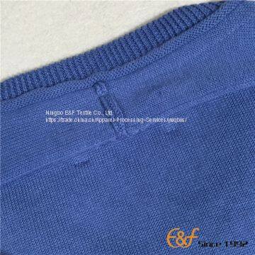 Boy's V Neck Pullover Sweater With Reverse Linking Design photo-4