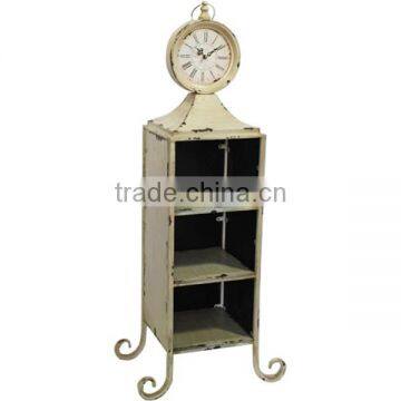 Rustic Metal Cabinet with Clock