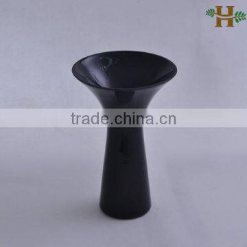 Little Mouth Blown Black Glass Vases With Bell Mouth photo-2