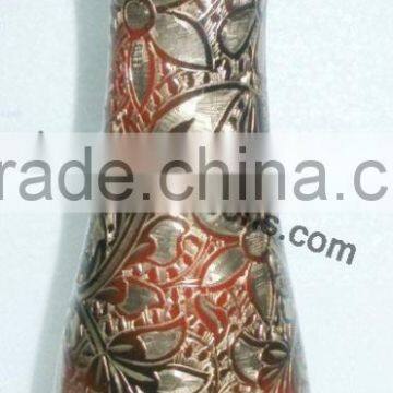 Embossed Flower Vase , Brass Flower Vase , Metal Flower Vase With Colored Finish , Decoration Flower Tall Vase photo-3