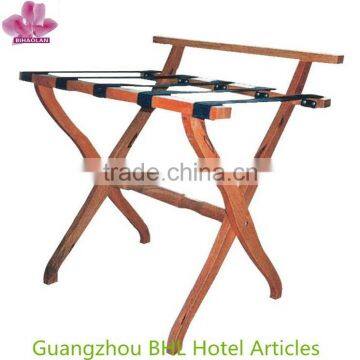 Solid wood hotel luggage rack folding luggage rack