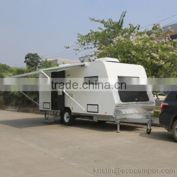 OEM Travel Caravan Trailer With Tent Furniture Fridge For Sale