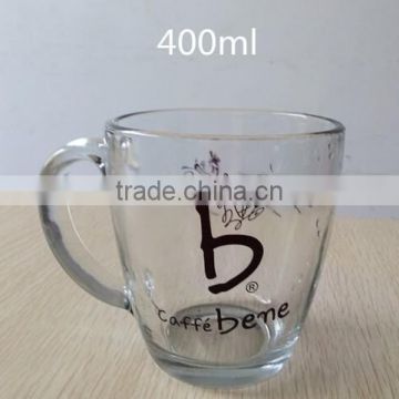 360ml 12oz glass coffee cup juice cup with handle