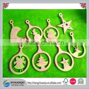 Wooden Christmas Decoration Tree Ornaments for Engraved 8 x 3''
