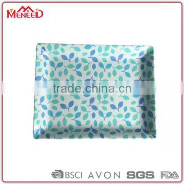 Square Oblong Green Leaves Matte Printing Melamine Plastic Baby Food Freezer Tray photo-2