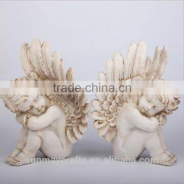 Wholesale custom polyresin little sleep angel statues for sale