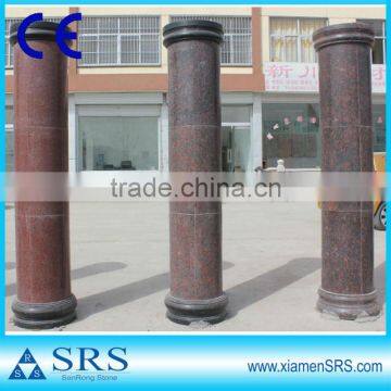 Brown outdoor natural round stone columns