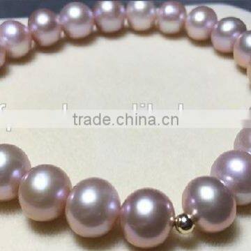 8-9mm purple round freshwater pearl bracelet gift