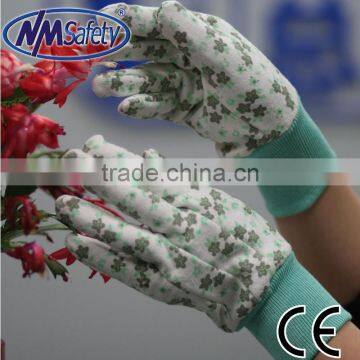 NMSAFETY lady jersey pvc dots hand protection safety gloves manufacturer