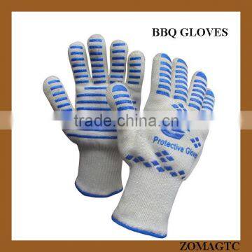 Heat Resistant Cut Resistant Oven Mitts Non-Slip Silicone BBQ Grill Gloves For Sale photo-2