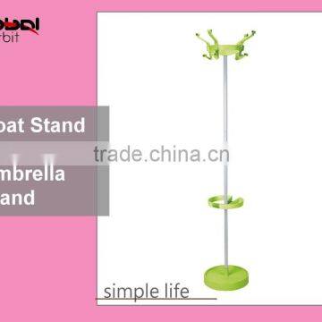 Antique Metal Clothes Rack Shelves in Tree Coat Stand With Umbrella Holder photo-2