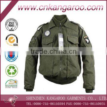 army 100% cotton jacket with rib at neck sleeve and bottom