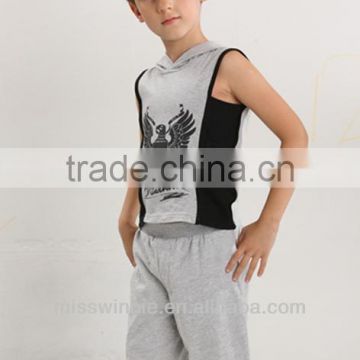 2016 children summer kids clothing sets OEM tank top shorts 100% cotton